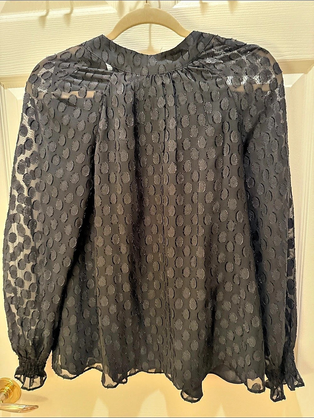 DR2 Polka Dot Blouse in Black Size XS